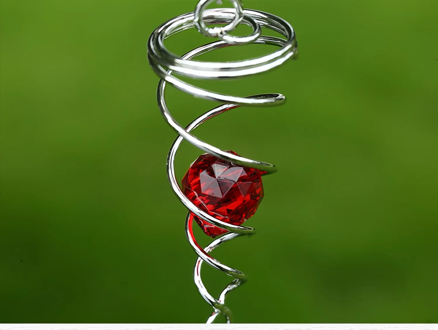 Garden Decration Wind Spinner Spiral Tail Twister Metal Decration Crystal Windmill Metal Tail Twister Spiral Outdoor Gazing Ball