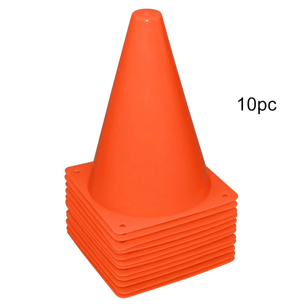 

10pcs Barrier Bucket With Hole Training Equipment Easy Storage Home Plastic Basketball Road Pile Football Thicker Traffic Cone