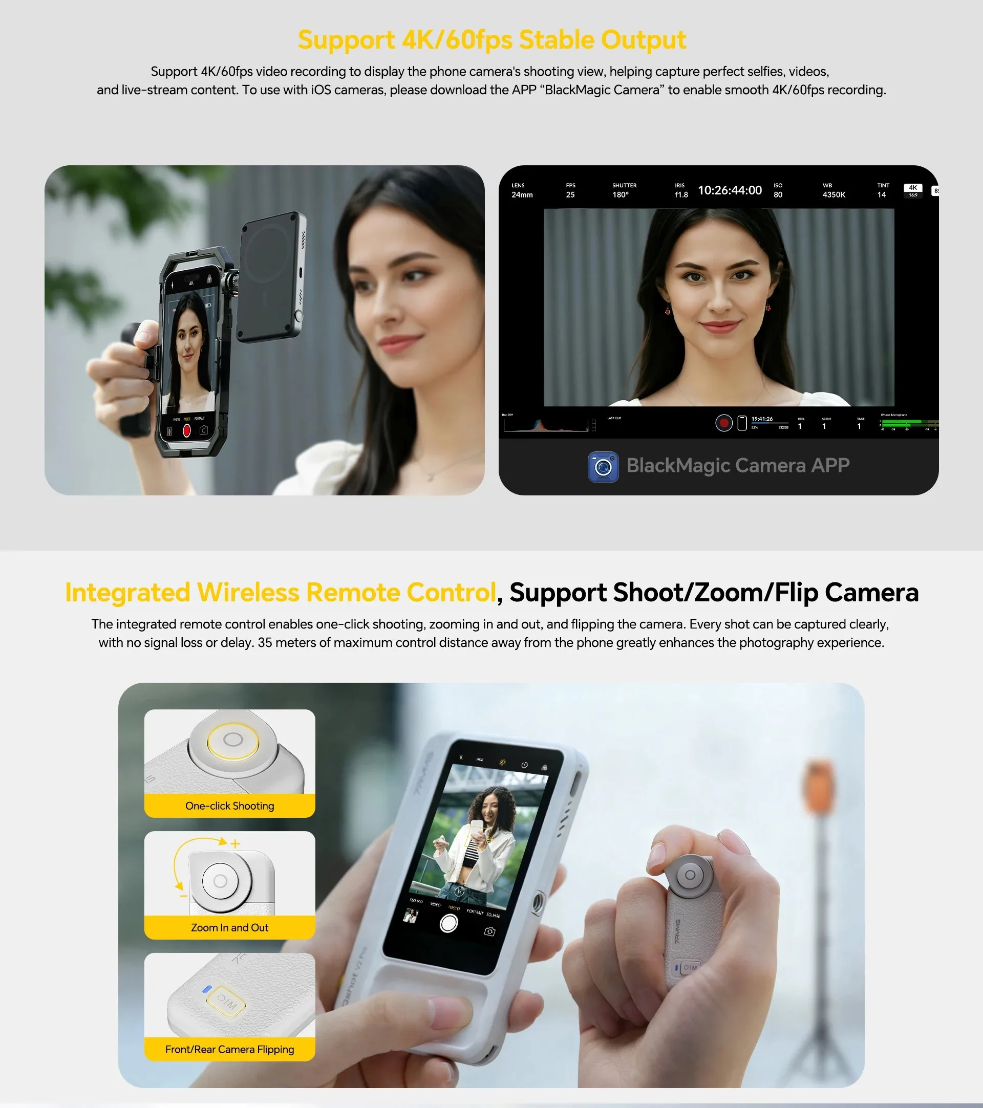 7RYMS Qshot V2 V2 pro 휴대폰 셀카 모니터 3.1인치 IPS 디스플레이 모바일 사진용 자기 유무선 촬영 모니터