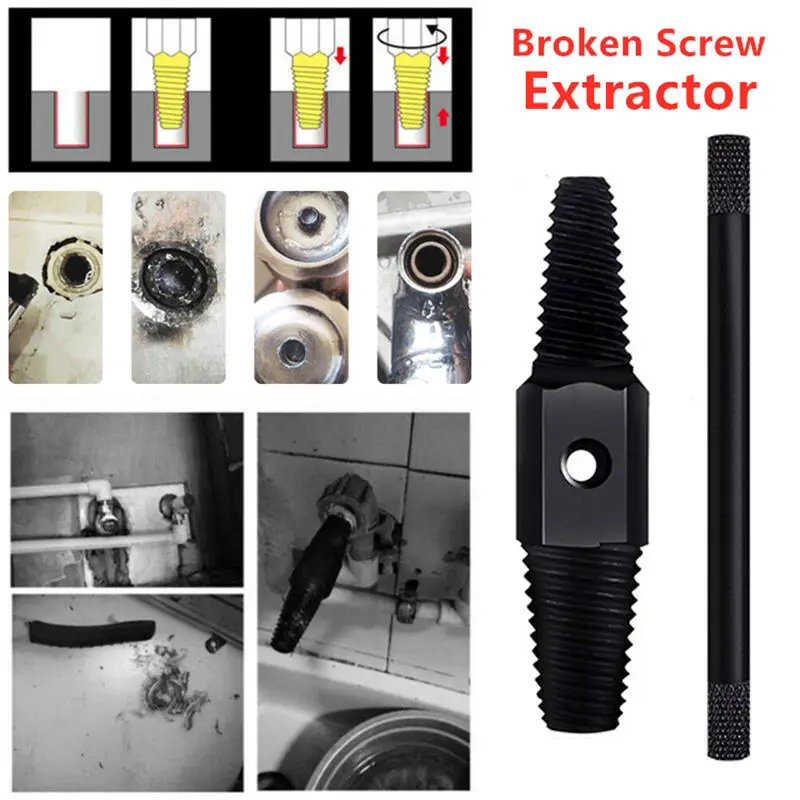 Double Head Tap Faucet Valve Broken Screw Extractor Thread Tapping Pipe Damaged Wire Water Pipe Bolt Broken Remover Hand Tool broken screw extractor