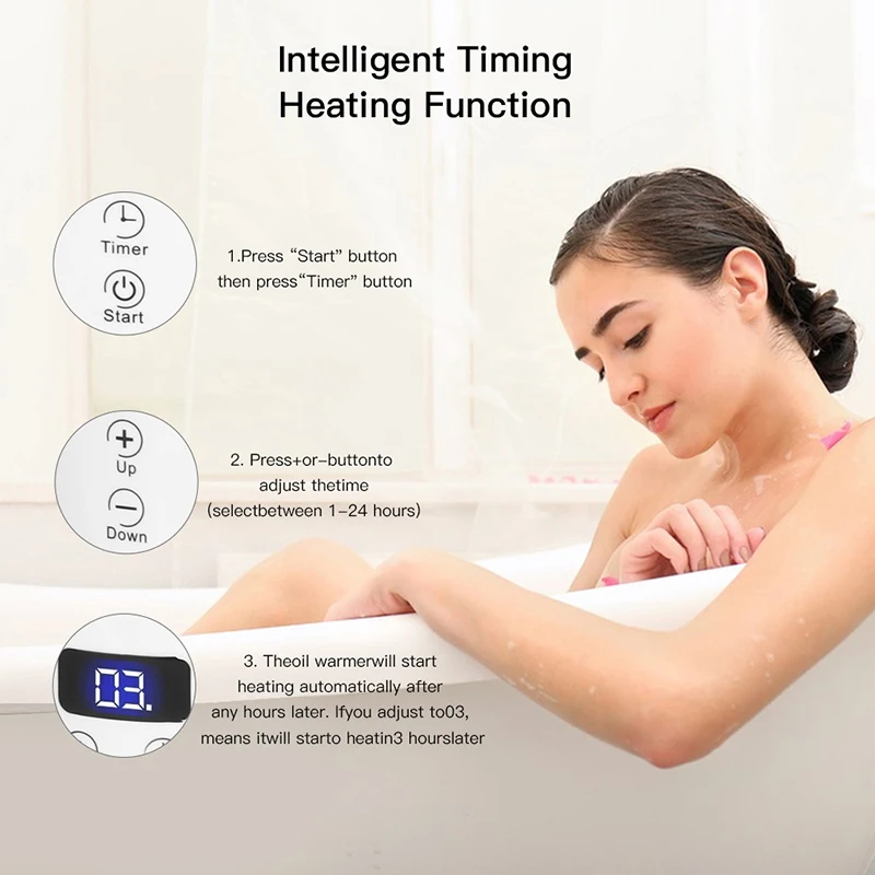 NEW Essential Oil Heater LED Display Temperature Adjust Single Massage Oil Bottle Warmer Massage Oil Heater