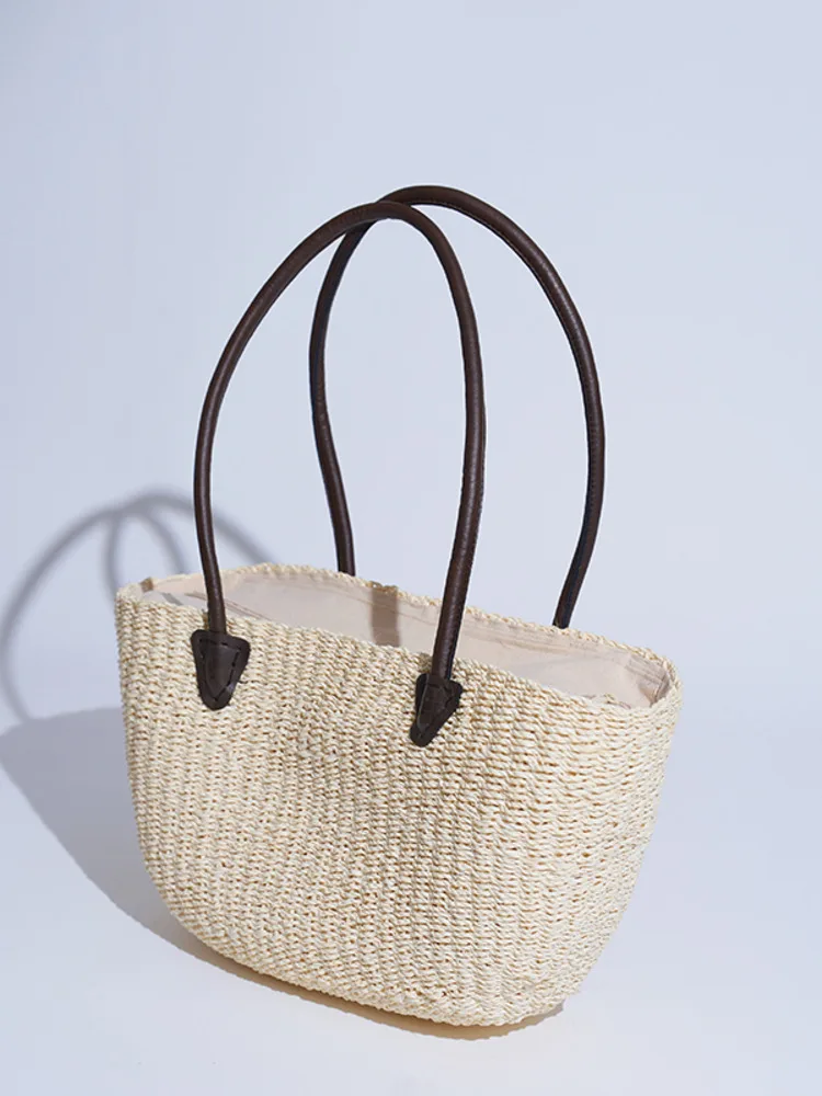 JNMC Women's Handmade Woven Vegetable Basket Shopping Handbag