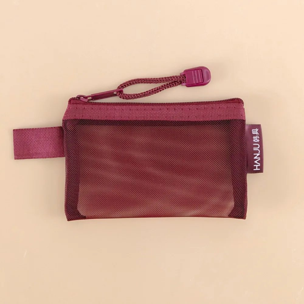 Mesh Fabric Travel Grid Bag Portable Nylon Mesh Mini Toiletry Bag Cosmetic Bag 3