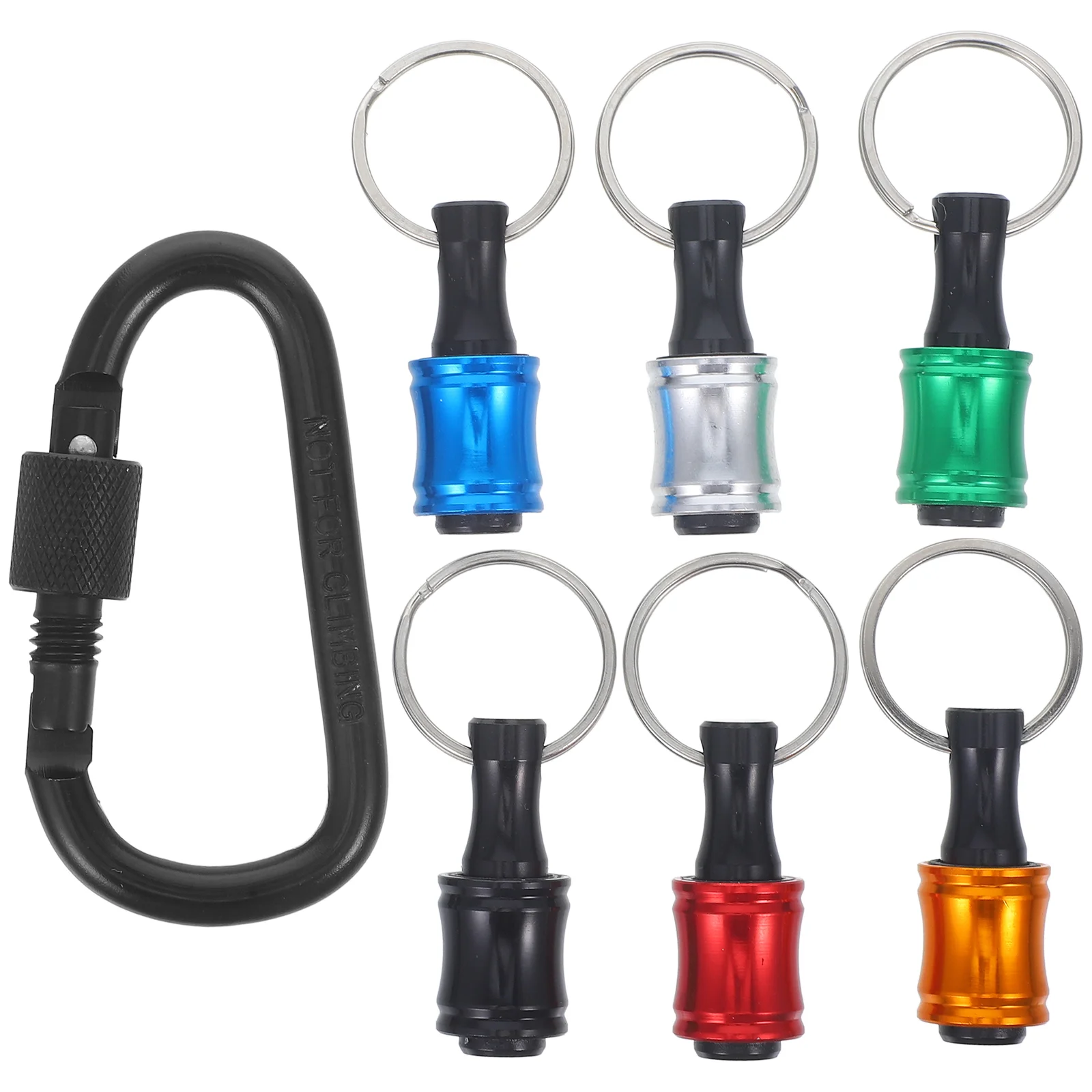 

6 Pcs Portable Screwdriver Bits Holder Key Chain Stainless Steel Sleeve Post Release Keychain