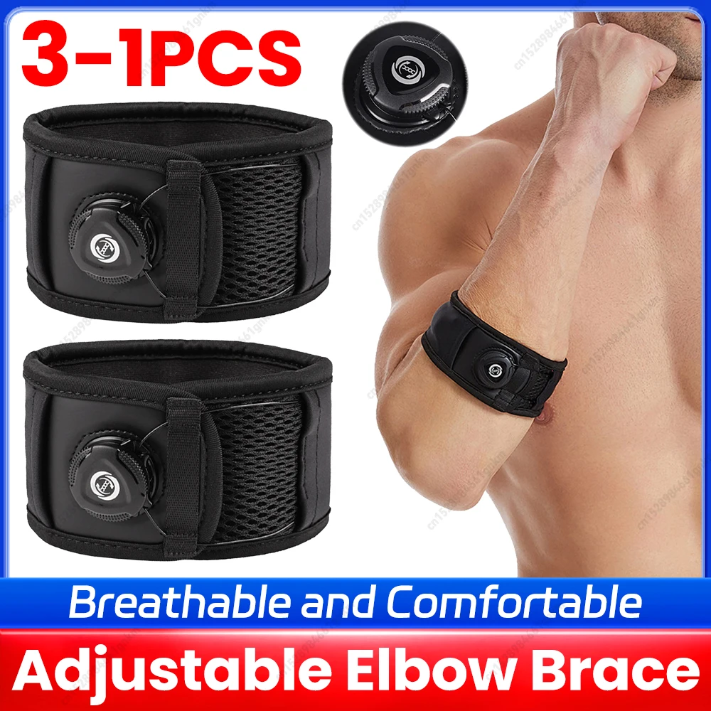 3-1PCS Adjustable Elbow Brace Breathable Arm Support Band Non Slip Golf Elbow Strap Basketball Tennis Brace for Gym Sports elbow brace elbow strap elbow pads