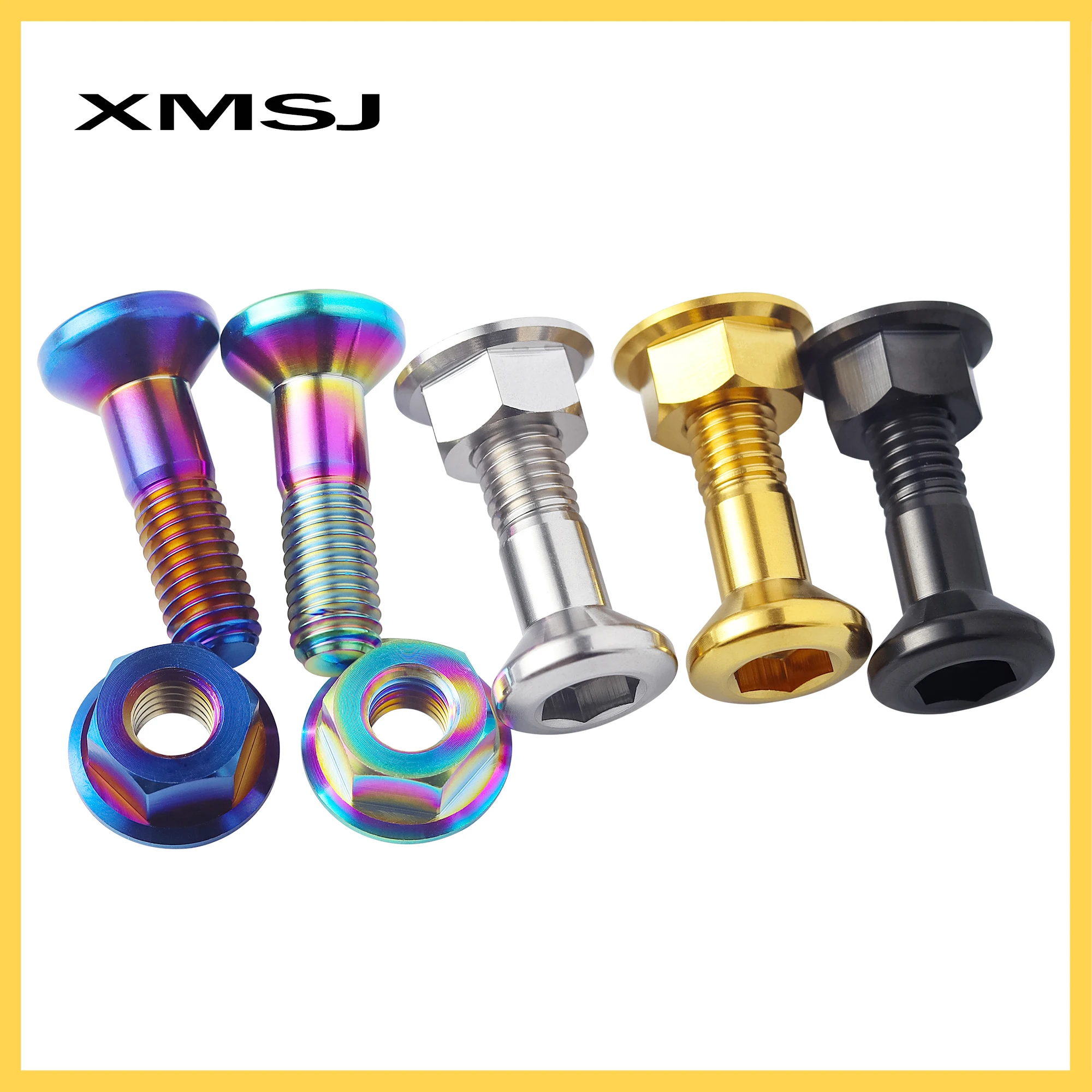 XMSJ Motorcycle Universal M8 Sprocket Bolts Rear Chain Disc Bolts Chainwheel Chain Disk Plate Titanium Screws Nuts