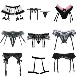 Black Lace Garter Belt Ultra-thin Sexy Women's Underwear Pole Dance Breathable Suspenders Waist Belt For Thigh High Stockings