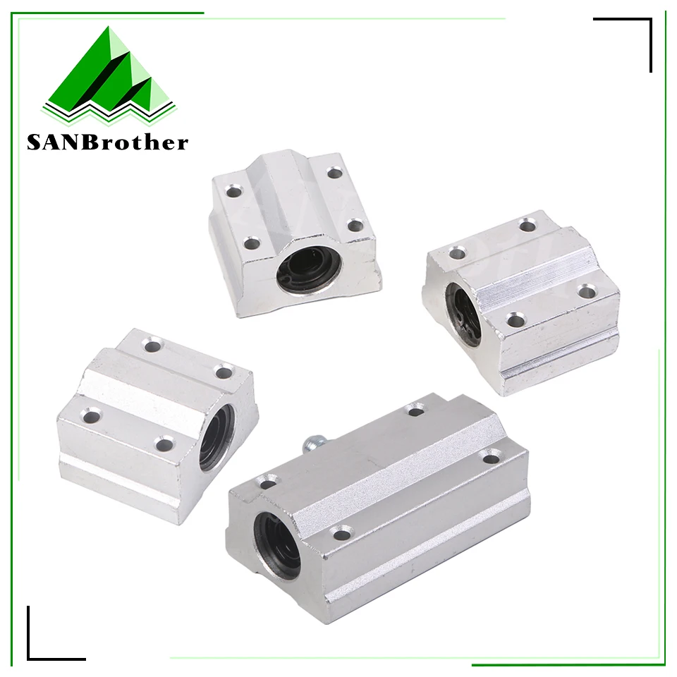 4pcs Linear Motion Ball Bearing Slide Block Bushing SC8UU SCS8UU SC10UU SCS12UU SCS16UU SC20UU Linear Shaft CNC 3D Printer Parts