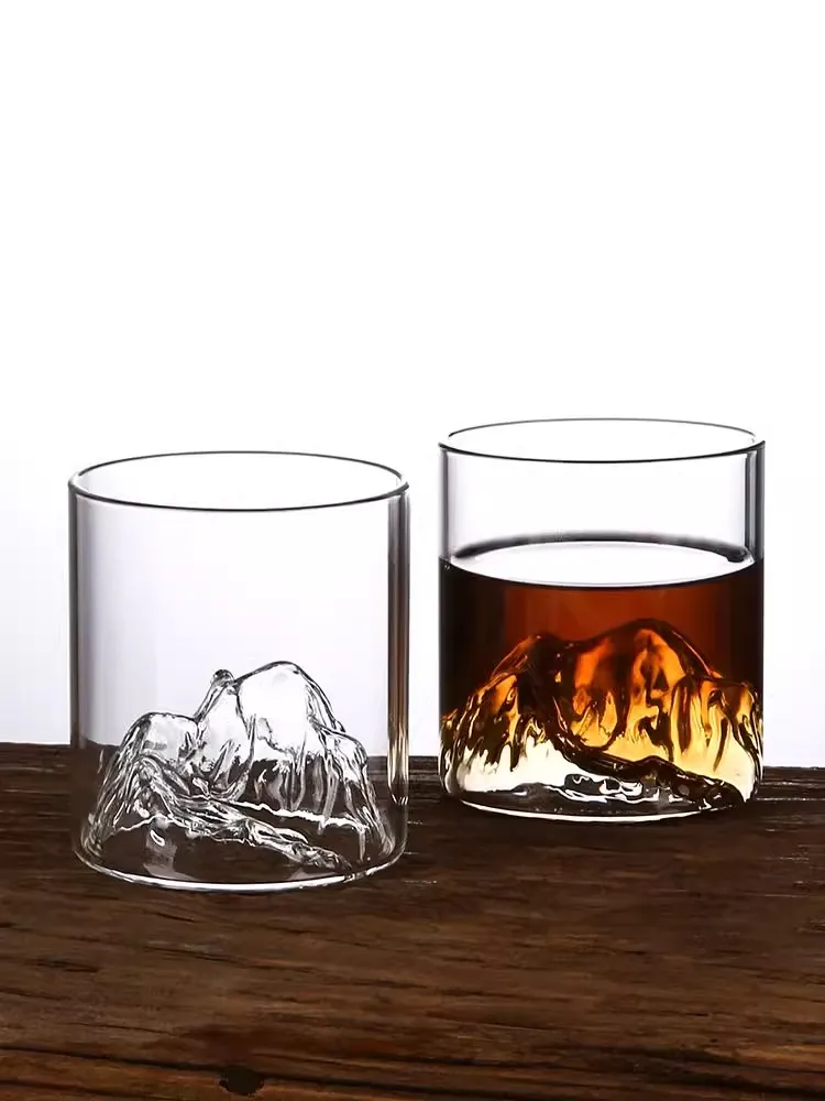 Japanese Whisky Glass Cup Creative Iceberg Design Glass Cup Mountain Water Glacier Mug Fuji Artwork Gift