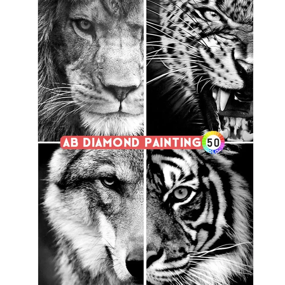 Lion Dimond Painting Kit 50 Colors Diamond Dotz AB Dill Interior Paintings Diamonds for Crafts Mosaic Embroidery Full 5d Art New |