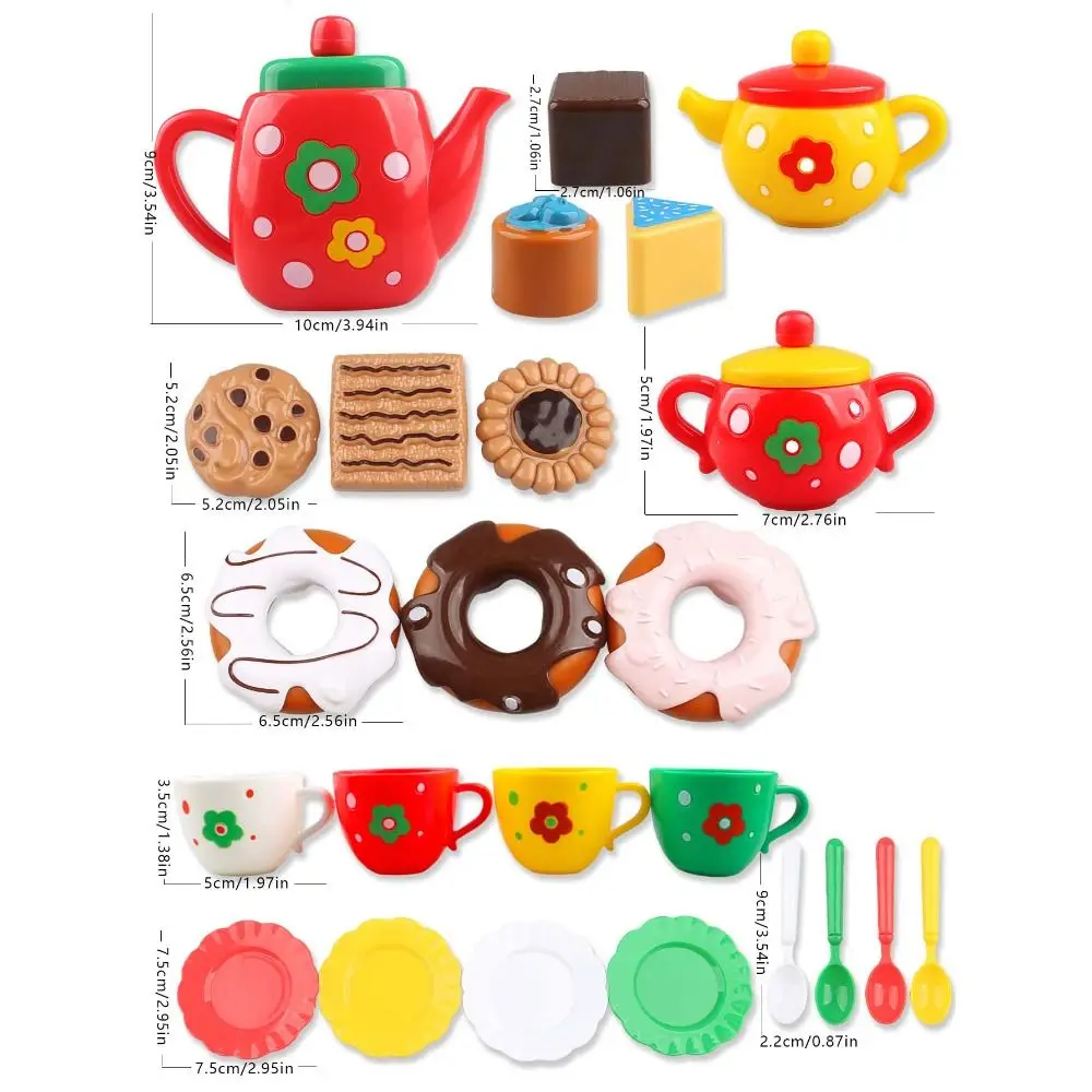 Afternoon Tea Set for Girls Cake Dessert Playhouse Kitchen Toys Kids Christmas New Year Gifts Kettle Cookies Simulation Food
