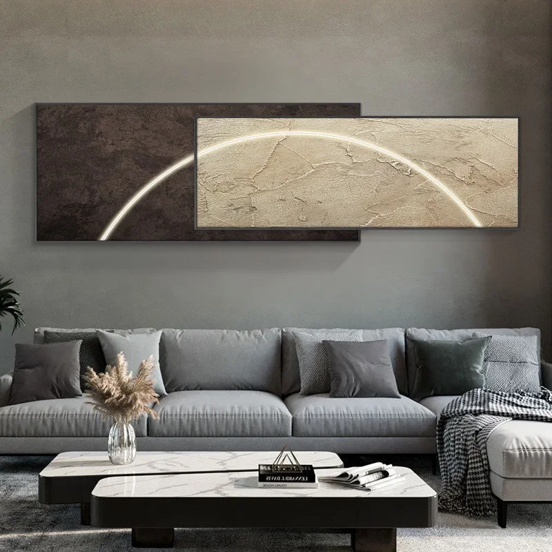 

Minimalist living room hanging painting quiet wind sofa background wal home decoration Landscape