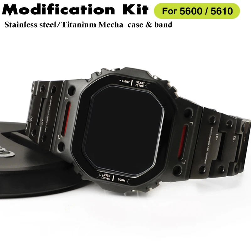 Mechwarrior Mod Kit For Casio Gshock Dw5600 Gw5610 Titanium/stainless