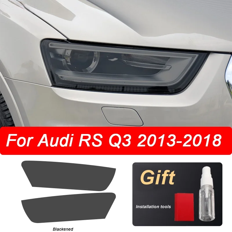 

2 pieces transparent black TPU car headlights protective film sticker For Audi Q3 8U F3 2012- Gift RSQ3 Sportback 2020 decorate