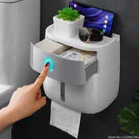 Portable Toilet Roll Paper Holder Plastic Waterproof Double Layer Paper Dispenser For Toilet Storage Box Bathroom Accessories 2