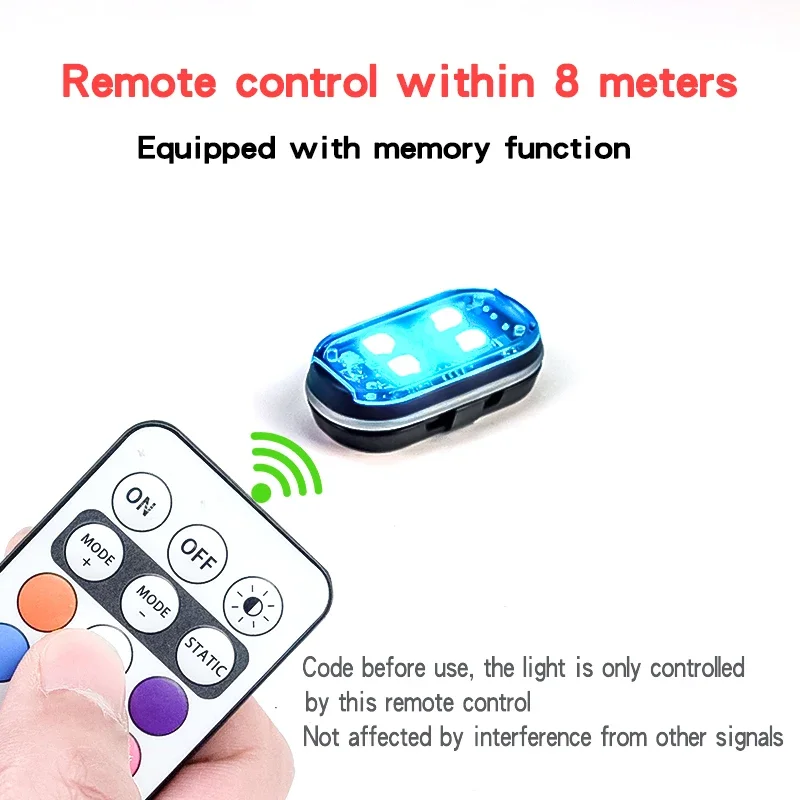 RGB Led Car Strobe Lights Motorcycle LED Flash Position Wireless thumbnail 10