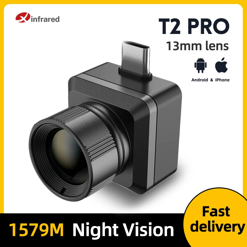 Infiray T2 Pro 열화상 카메라, 사냥용 열화상 장치, 야간 투시경, 적외선 단안 열화상 장치, 모바일용