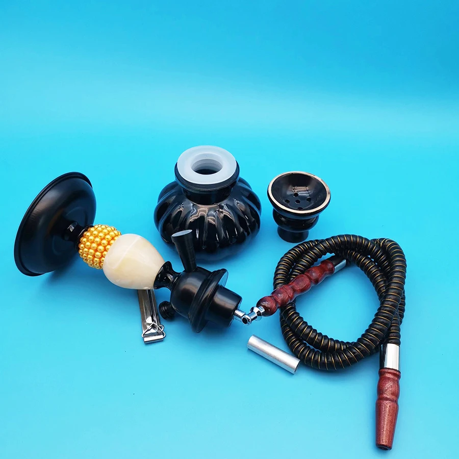 Arabia Hookah Set Small Single Tube Shisha Glass Bottle Ceramic Bowl Hose Pipe Hookah Accessories Birthday Gift