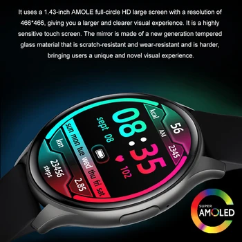 For Xiaomi Huawei 1.43 inches Bluetooth Call Smartwatch Women Men AMOLED 466*466 HD Pixel Display Smartwatches Ladies 2024 New 2