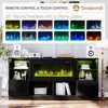 Fireplace TV Stand with 36” Electric Fireplace, 70” TV Console Stand for TVs Up to 80", LED Light Entertainment Center 4
