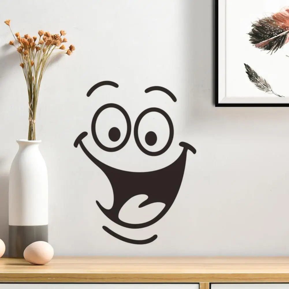 Sticker Decal Removable Self-adhesive PVC Funny Smile Face Wall Sticker DIY Bathroom Toilet Seat Art