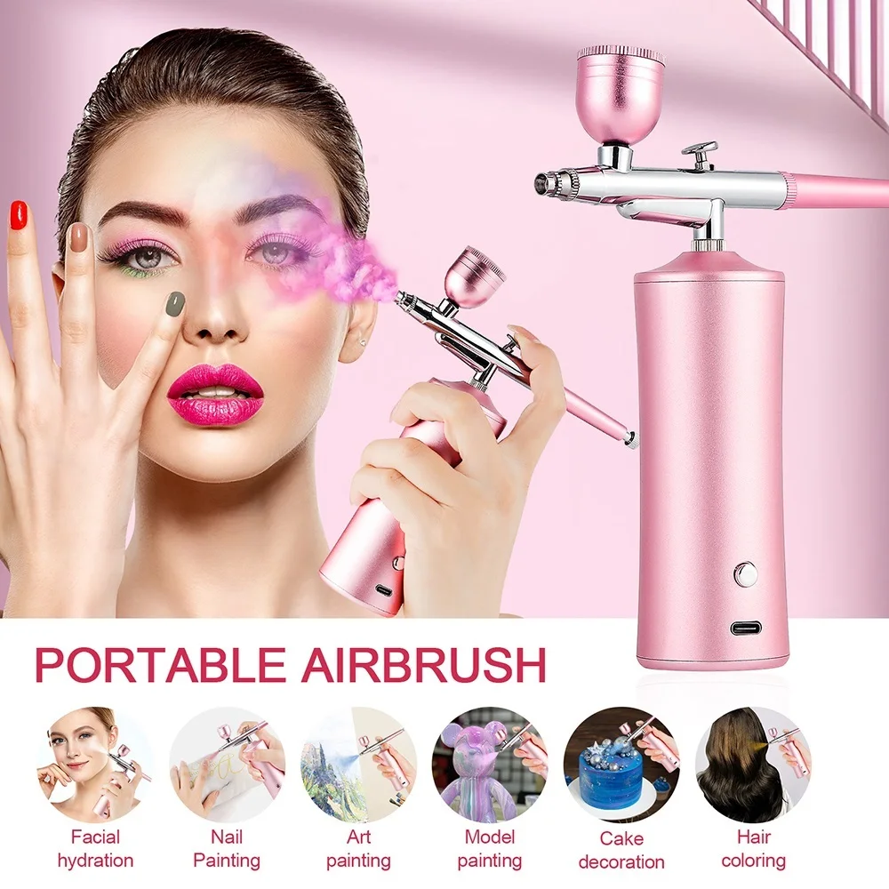 Wireless Airbrush With Compressor Portable Air Brush For Nail Art Paint Painting Crafts Cake Makeup Cordless Gun Varnish Sprayer 2