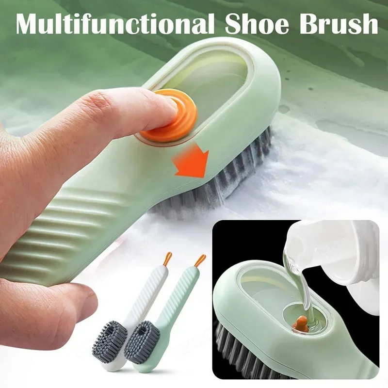 

Cleaning Brush Bristled Liquid Shoe Brush，Cleaning Long Handle Shoe Clothing Board Clothes Brushes，Household Cleaner Tools