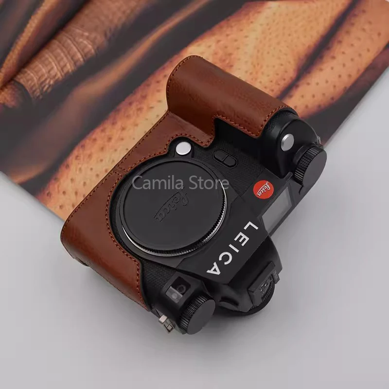 handwork Photo Camera Genuine leather cowhide Bag Body BOX Case