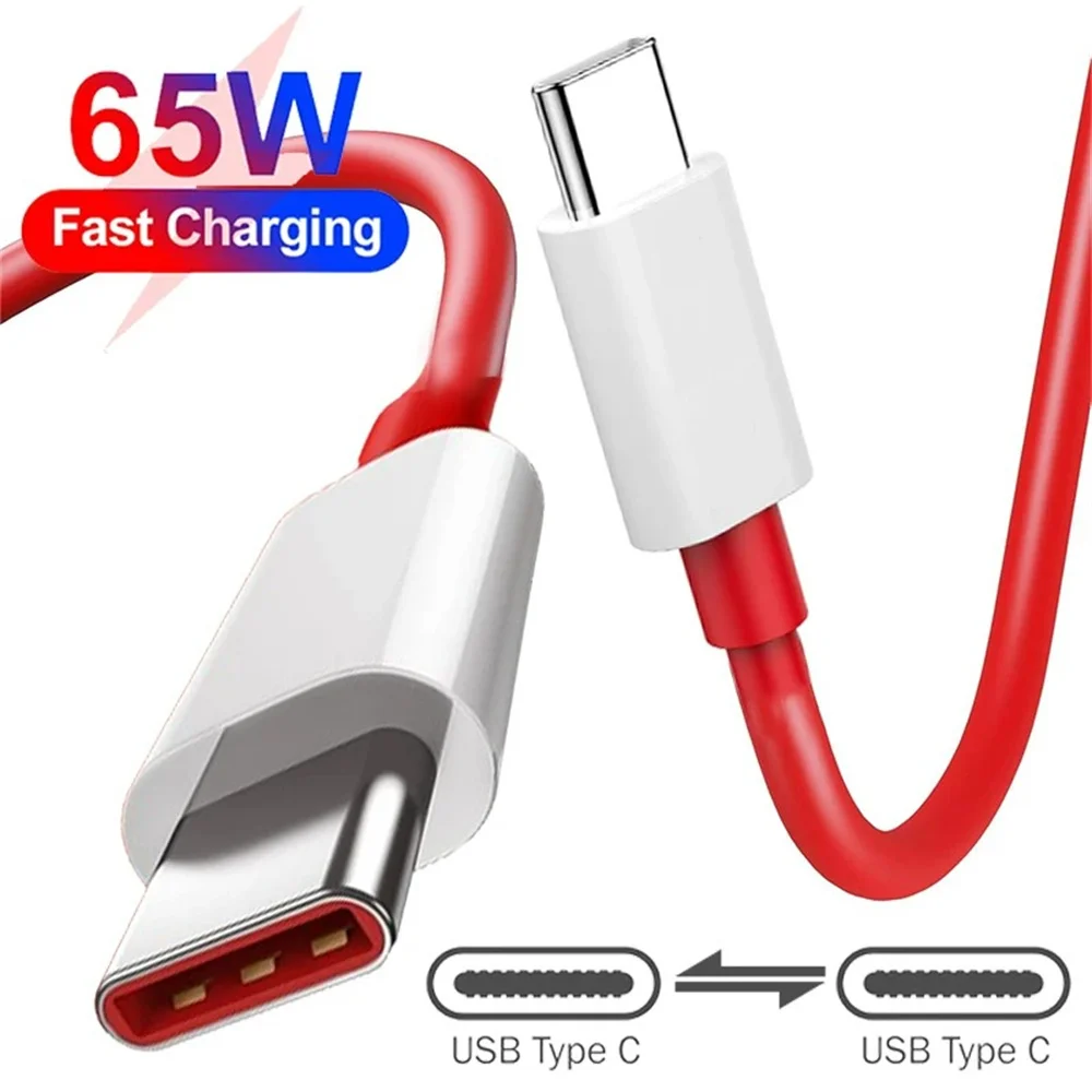 65W Dual Type C Fast Charging Cable USB C Charger Cables For One Plus 10 9 Pro Type-C Data Cord for iPhone Xiaomi Huawei Samsung