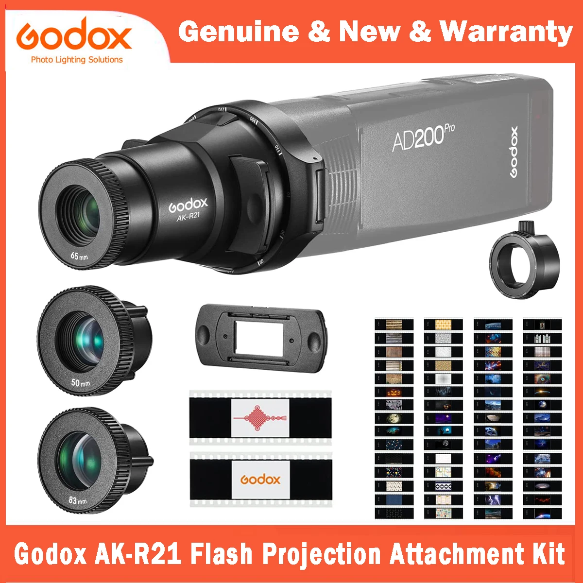 Godox V1 AD200 Kompatibel Godox AK-R21 Projektionsaufsatz Für Blitzgeräte – Kreative Lichtformer Für Fotografie Godox V1 Pro