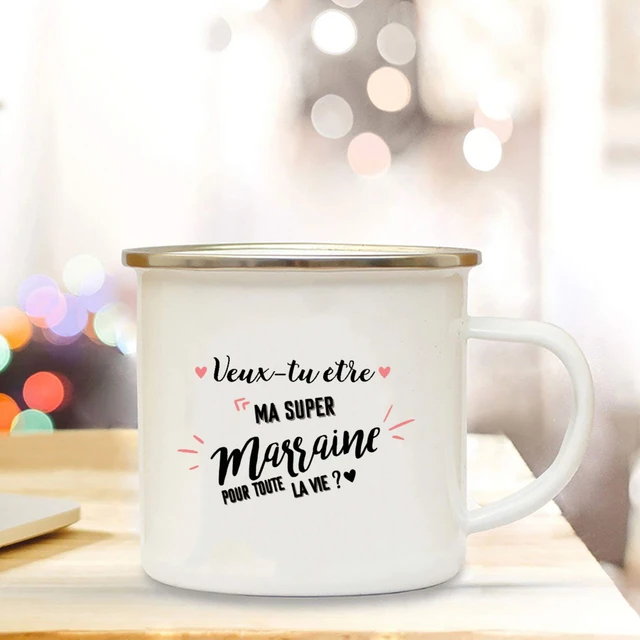 Want To Be My Beloved Godmother Coffee Mug Godmother Request Retro Enamel  Mugs Drink Milk Juice