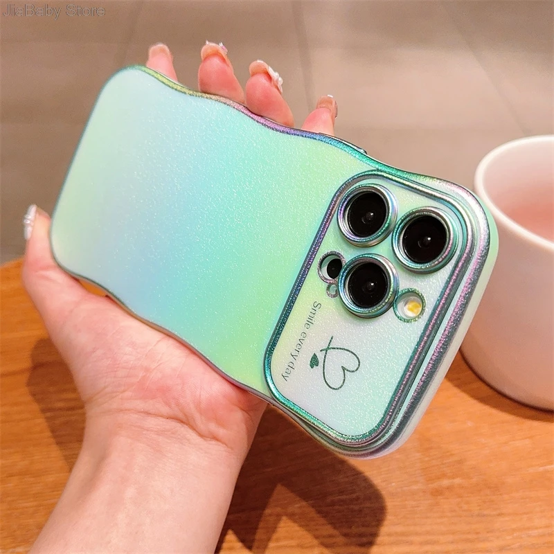 Coque de protection pour appareil photo en forme de cœur avec liquide pailleté de luxe pour iPhone 11 12 13 14 15 16 Plus Pro Max_voghion.com