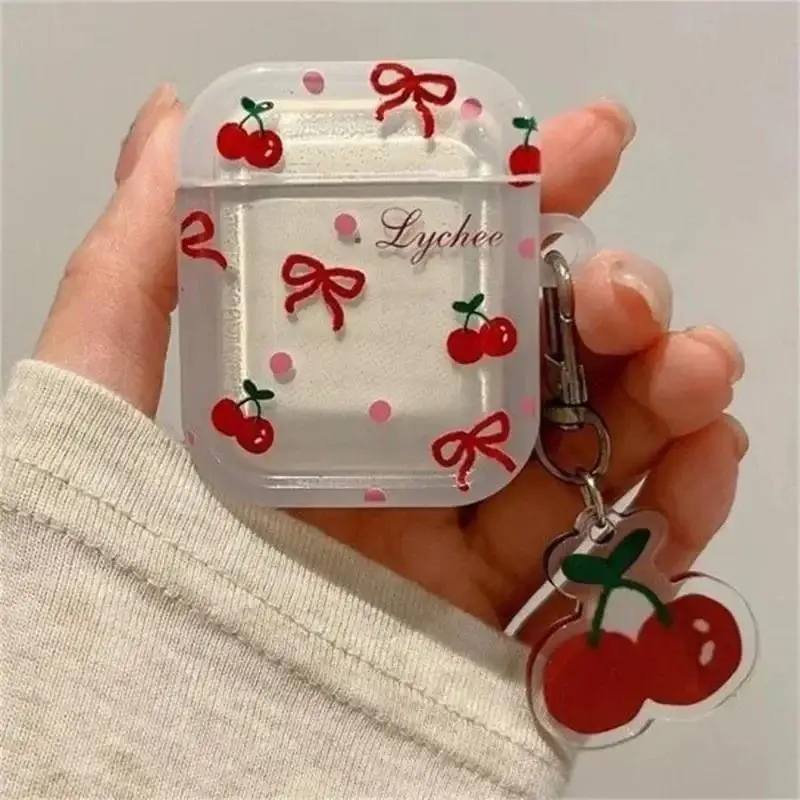 Clear TPU AirPods Case with Pendant for AirPods 1 2 3 Pro