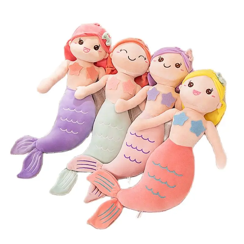 

Красивая кукла-русалка, красочные милые плюшевые игрушки, девочка, сердце, детство, сопровождение, Подушка для сна, подарок с персонажем из аниме мечты