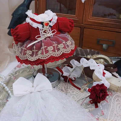 Costume de vampire imbibé de Lolita rouge, peluche vintage, tenue de  changement de vêtements, jouet en peluche élégant, cadeau Kpop, original,  20cm