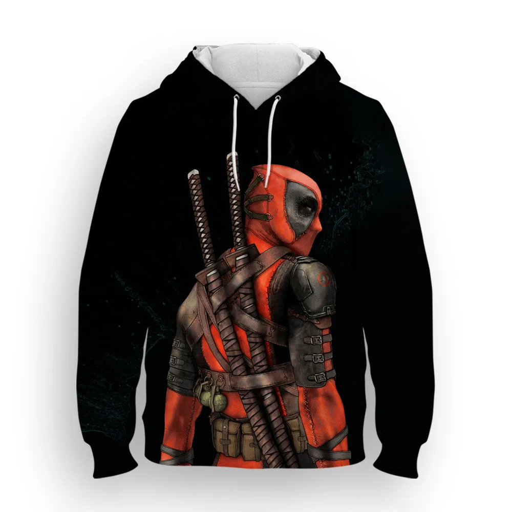 thumbnail image 1 of Sudadera con capucha Miniso para hombre con estampado 3D de Deadpool, estilo hip hop callejero, para deportes al aire libre, ropa informal diaria para hombre, 1 of 5