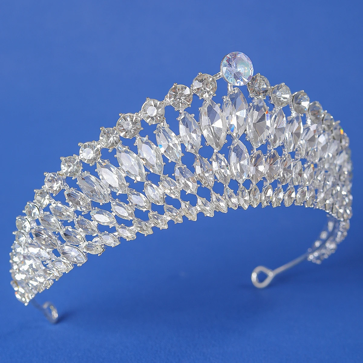 Fashion Silver Color Tiaras And Crowns Zircon Crystal Diadems For Pincess Queen Women Bridal Wedding Hair Accessories
