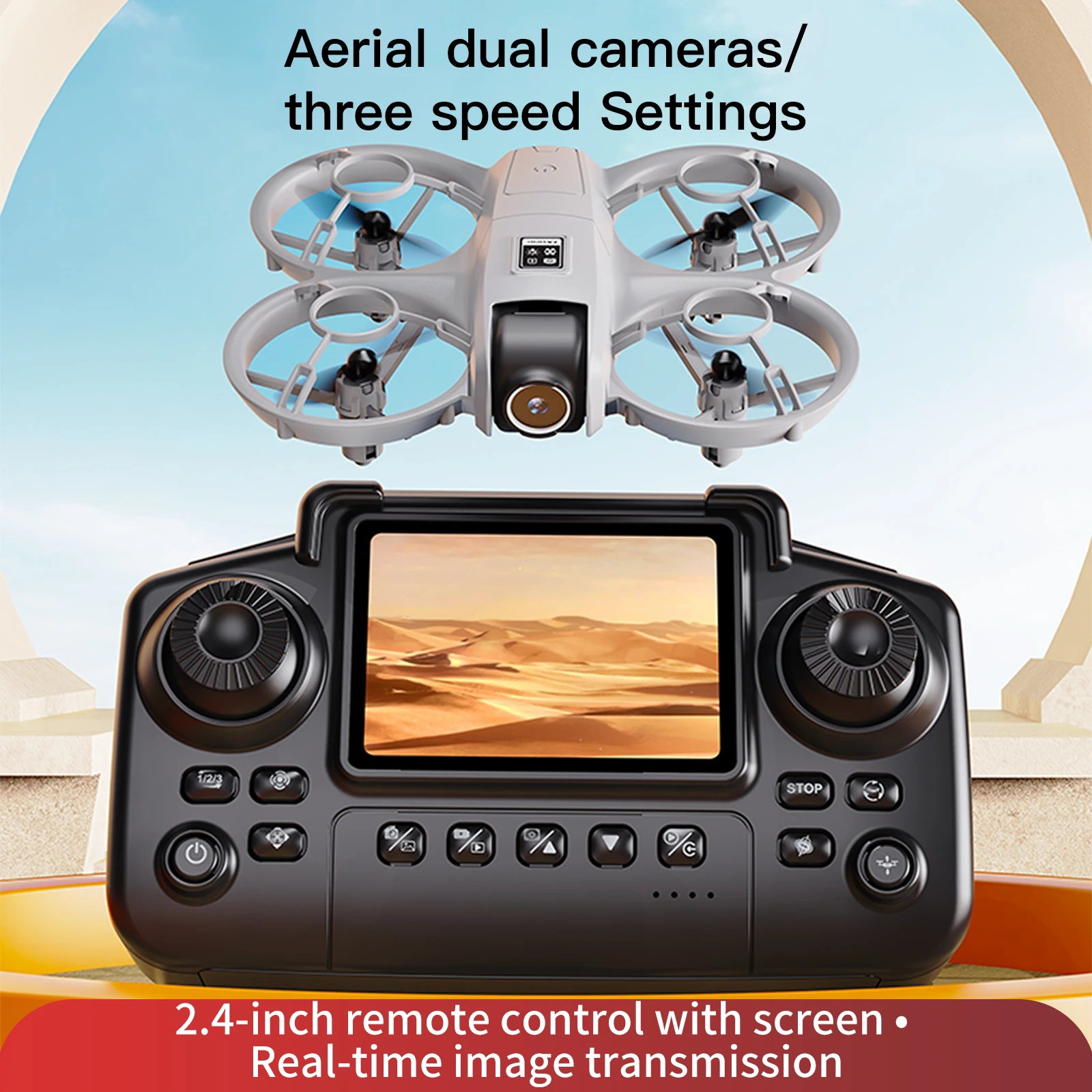 Gros plan sur la caméra HD du drone de course FPV performant, avec objectif grand angle et stabilisation.