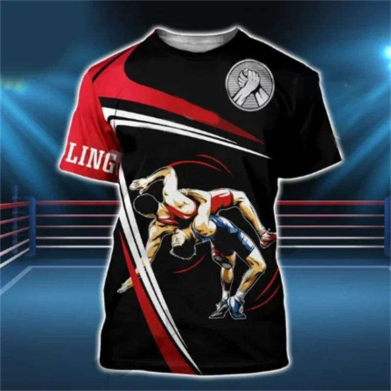 T-shirt Créateur Pour Homme 'Wrestling Contre Corona' – Blanc, Coton, Taille XL