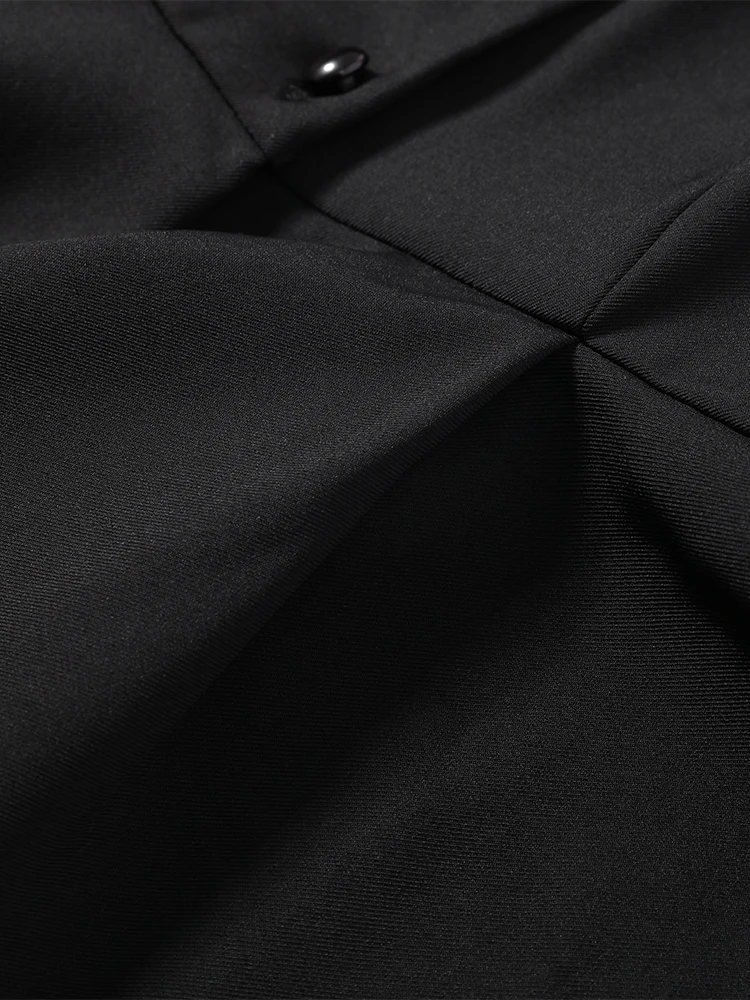 Ausgeschnittenes Puffärmel-Oberteil mit Taillenschnürung und Rüschensaum für Damen, Sexy Stehkragen, Einreihig, Schlankes Top, Schicke Damen-Partykleidung – Detail 10