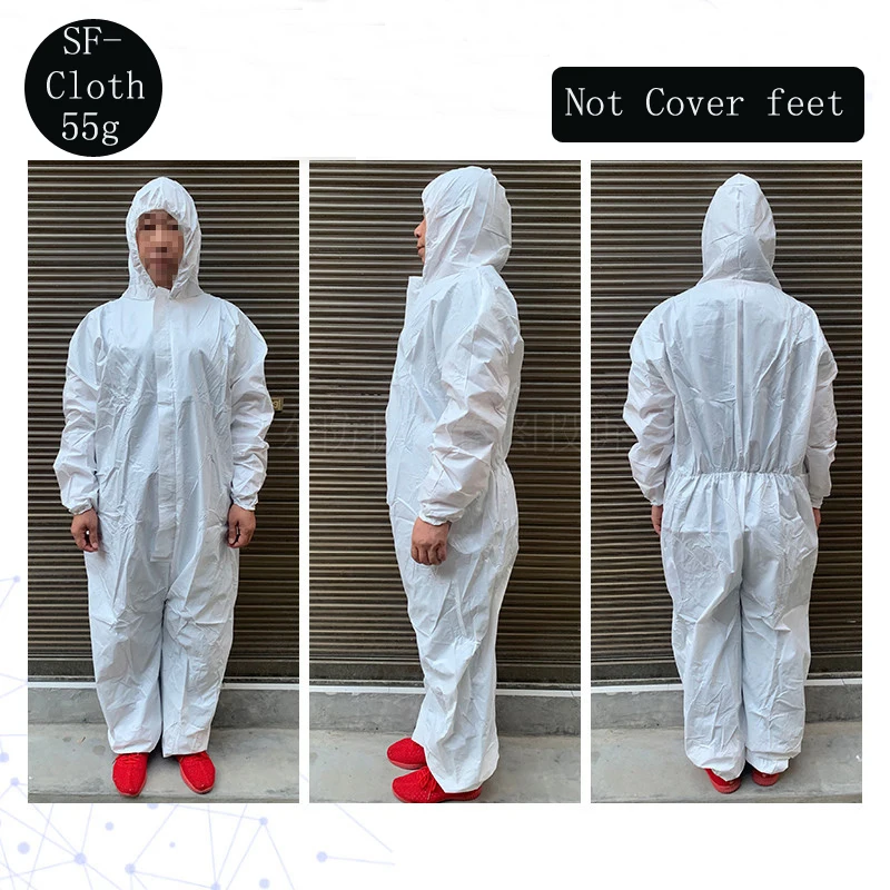 Unisex Sanitary Protection Jumpsuit Hazmat Suit Zip Isolation Protective Coveralls Disposable Anti Dust Sanitary Safety Clothing work coverall suit disposable isolation gown