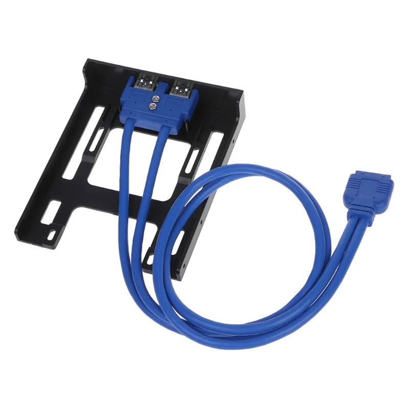 

20 Pin 3.5" Floppy Bay Front Panel 2 Ports USB Expansion Adapter Connector Dropship