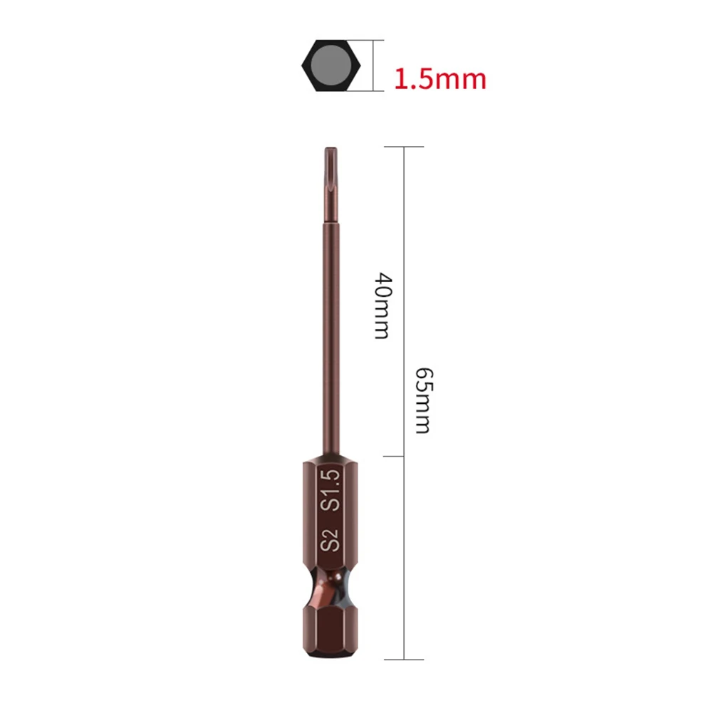 1pc 65mm Sechskant-schraubendreher-bits H1,5-H6mm Magnetische Sechskantschaft Elektrische Schraubendreher-bits Power Werkzeug Teile – Detail 17