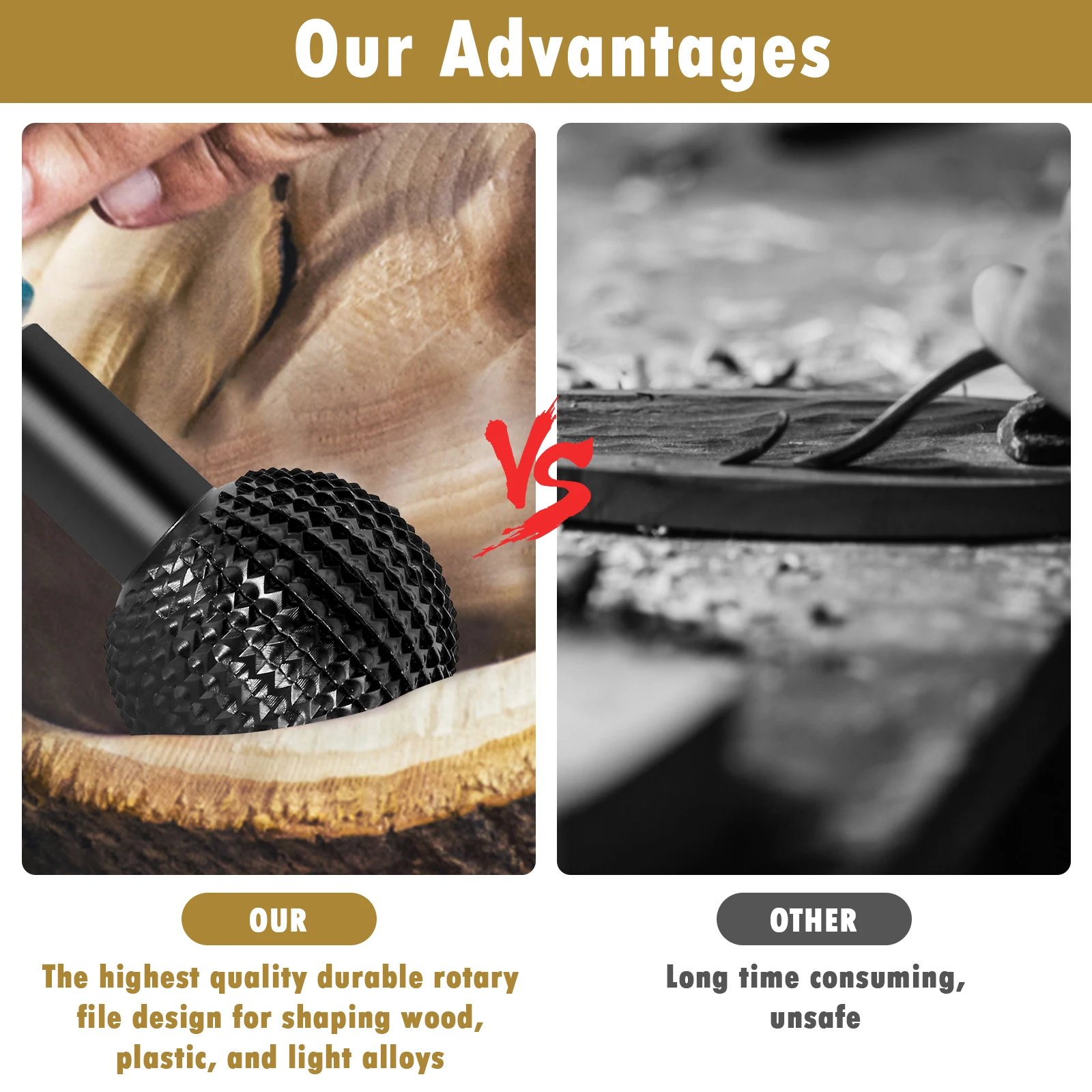 Sphere Rotary Burr Durable Wood Carving Burr for 115/125 Angle Grinder Polishing Engraving Ball Cutter Carbon Steel Ball Gouge