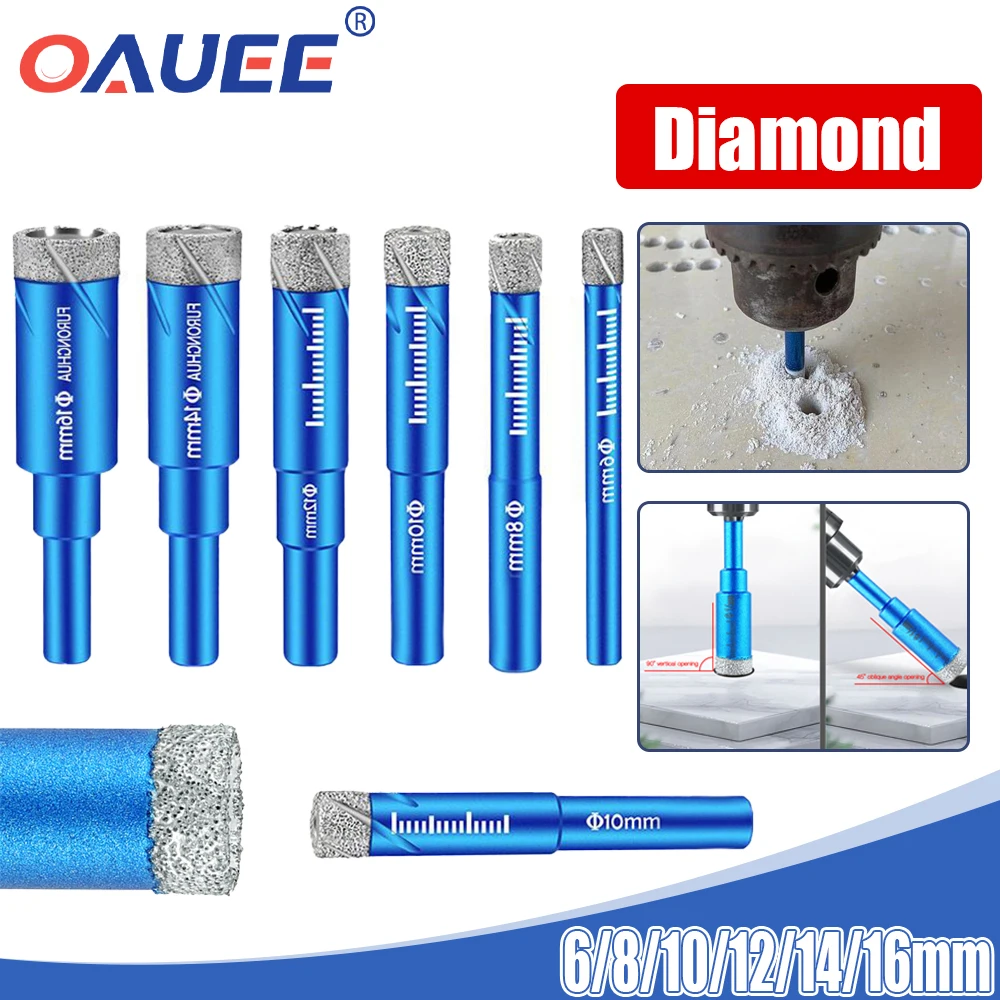 Oauee Tile Hole Opener Diamond Coated Core Drill Bit Dry Drilling Glass Marble Porcelain Ceramics Diamond Drill Bits For Metal 70mm diamond tipped hole saw diamond coated drill bit tile ceramic marble drill bit for tile glass ceramics porcelain marble