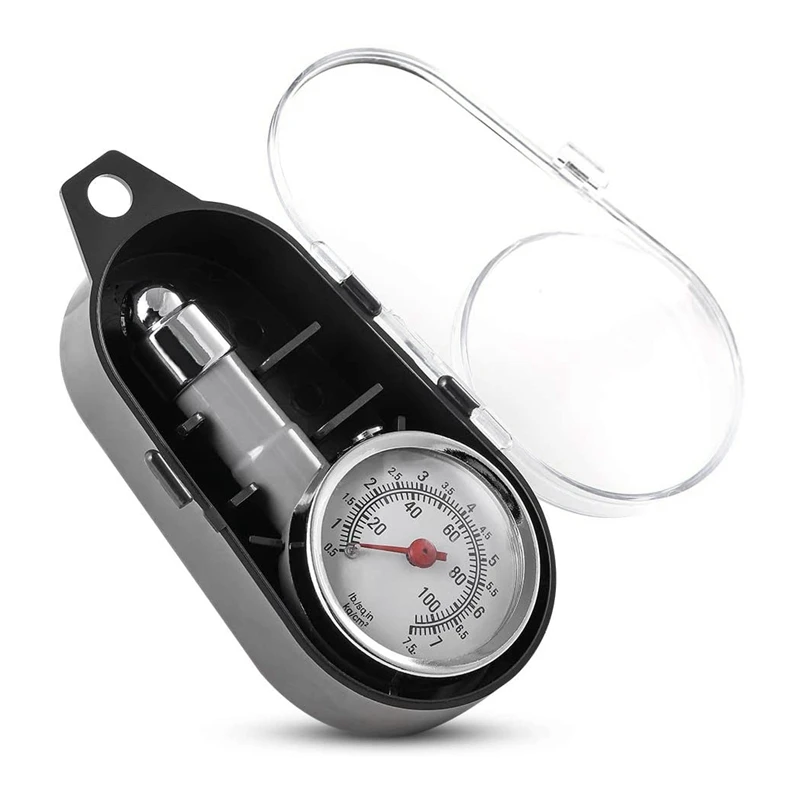 

NEW-Small Tire Pressure Gauge 10-100PSI, Accurate Mechanical Zinc Alloy Air Gage For Motorcycles,Cars,SUV ATV