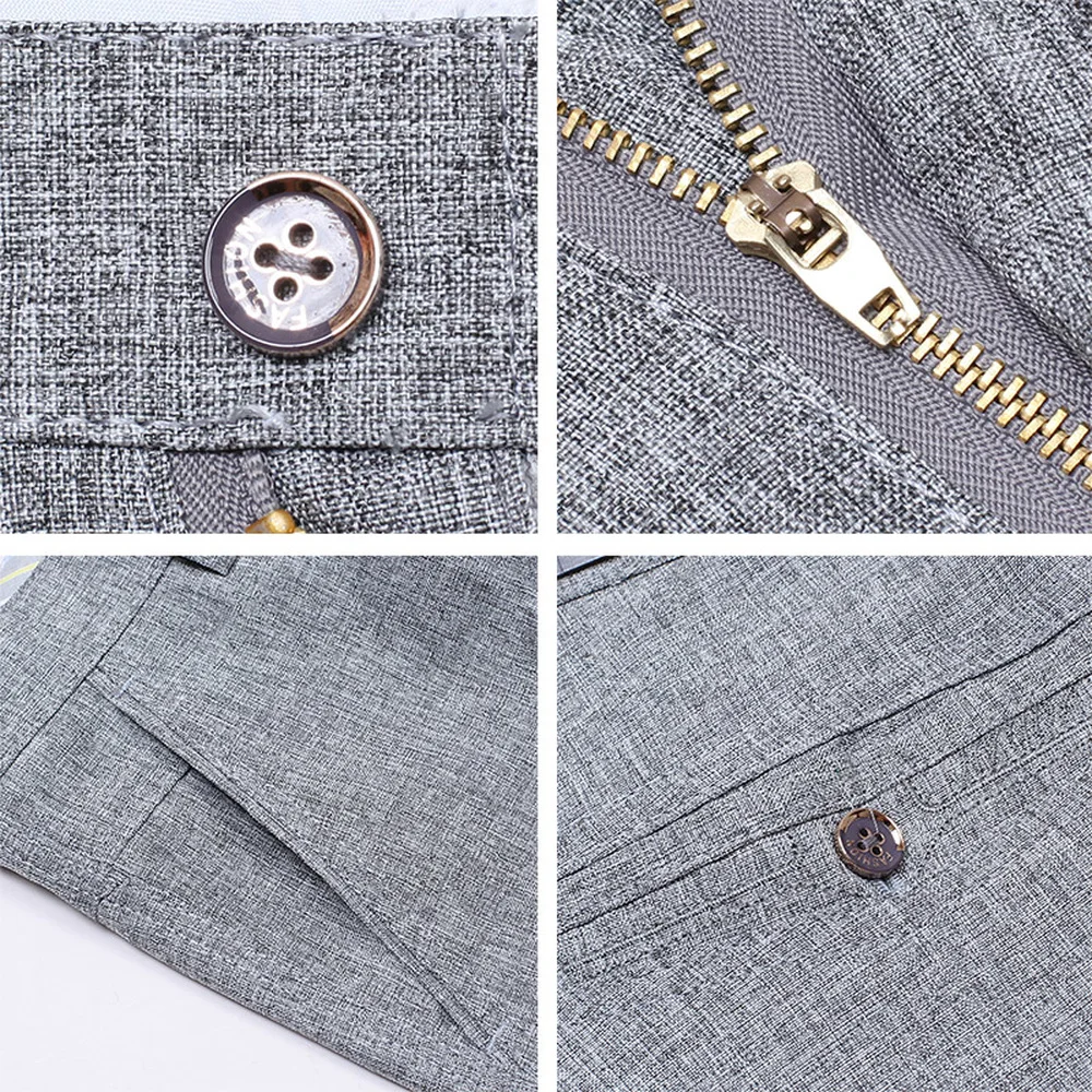 Casual Pants for Men Big Size Formal Classic Breathable 9 Colors Thin Office Suit Trousers