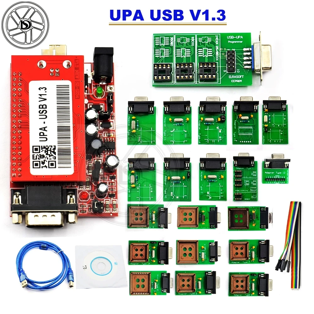 

Новый USB-программатор UPA V1.3, полностью адаптеры UPA, инструменты для настройки микросхем, программатор ECU, последовательный программатор UPA USB