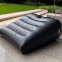 Inflatable Pillow Triangle Wedge Cushion PU Leather Bolster Home Backrest Mat Air Mattress Sofa Bed Multifunctional Furniture 2