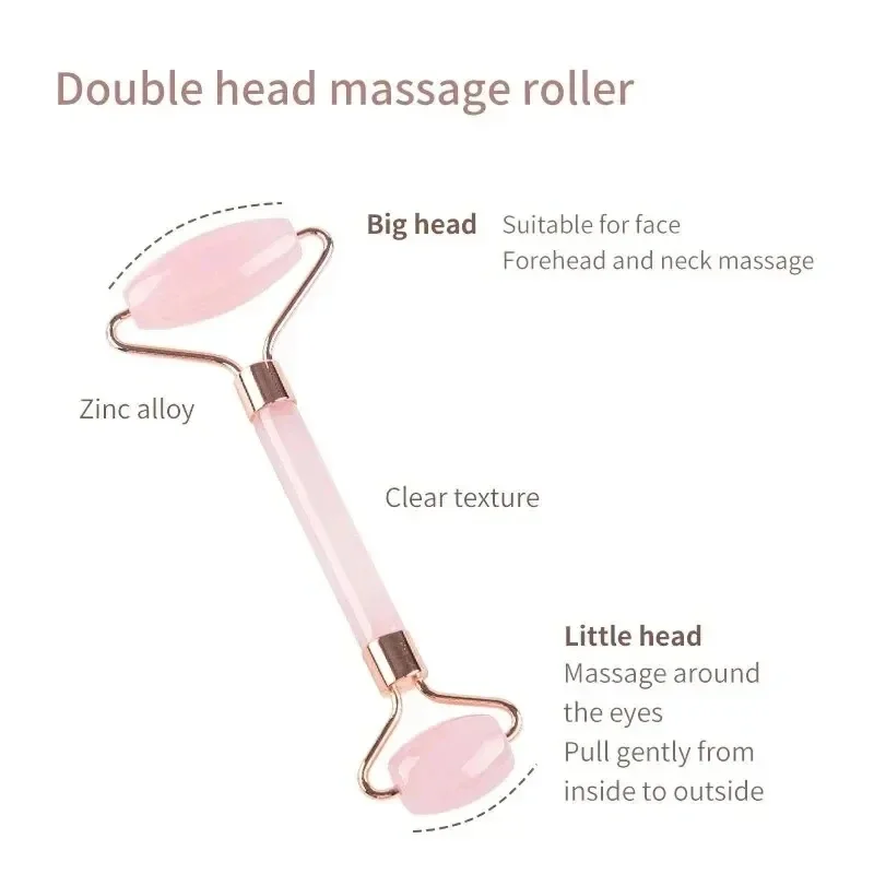 Face and neck massager, non-rose crystal ABS roller beauty guasha double head massage stick, effective to unblock and relax